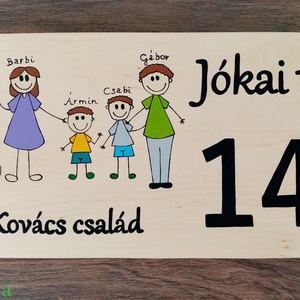 Házszám, házszámtábla, utcatábla- családos , házszám . - otthon & életmód - ház & kert - házszám - Meska.hu