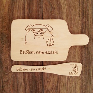 Vicces Malacos vágódeszka, fakanál, teflon lapát szett - 2 darabos, Otthon & Életmód, Dekoráció, Kép & Falikép, Táblakép, Gravírozás, pirográfia, MESKA