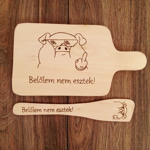 Vicces Malacos vágódeszka, fakanál, teflon lapát szett - 2 darabos - otthon & életmód - dekoráció - kép & falikép - táblakép - Meska.hu