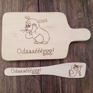 Vicces Simon's cat-es, macskás vágódeszka, fakanál, teflon lapát szett - 2 darabos - otthon & életmód - konyhafelszerelés, tálalás - sütés, főzés - vágódeszka - Meska.hu