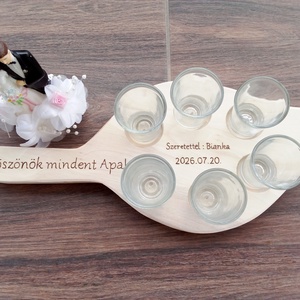 Levél alakú rövidital kínáló, szülőköszöntő ajándék - esküvő - emlék & ajándék - szülőköszöntő ajándék - Meska.hu