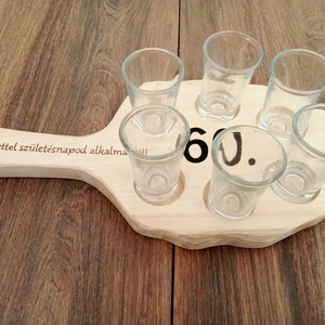 Szülinapi ajándék, italkínáló, pálinkakínáló, rövidital kínáló - otthon & életmód - konyhafelszerelés, tálalás - tálalás - pálinkás poharak, szettek - Meska.hu