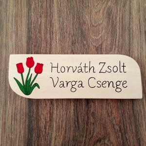 Tulipános Névtábla postaládára , bejárati ajtóra - tulipánok névtábla, Otthon & Életmód, Ház & Kert, Névtábla, Festészet, Festett tárgyak, MESKA