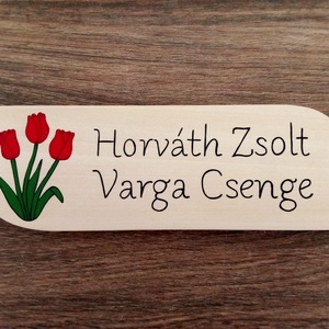 Tulipános Névtábla postaládára , bejárati ajtóra - tulipánok névtábla - otthon & életmód - ház & kert - névtábla - Meska.hu