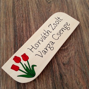 Tulipános Névtábla postaládára , bejárati ajtóra - tulipánok névtábla - otthon & életmód - ház & kert - névtábla - Meska.hu
