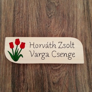 Tulipános Névtábla postaládára , bejárati ajtóra - tulipánok névtábla - otthon & életmód - ház & kert - névtábla - Meska.hu