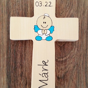 Fa kereszt, kereszt, vallási tárgy, keresztelő ajándék, újszülött ajándék - baba - mama - keresztelő kellékek - keresztelőajándékok - Meska.hu