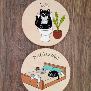 4 db-os ajtótábla szett, ajtójelölő tábla, ajtó jelölő tábla, kopogtató - otthon & életmód - dekoráció - ajtó- és ablak dekoráció - ajtótábla - Meska.hu