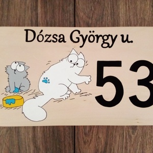 Házszám, házszámtábla, utcatábla- S'imons cat- Nem én voltam - házszám  - otthon & életmód - ház & kert - házszám - Meska.hu