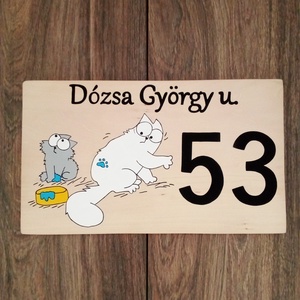 Házszám, házszámtábla, utcatábla- S'imons cat- Nem én voltam - házszám  - otthon & életmód - ház & kert - házszám - Meska.hu