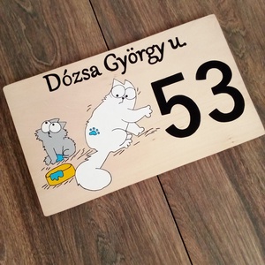 Házszám, házszámtábla, utcatábla- S'imons cat- Nem én voltam - házszám  - otthon & életmód - ház & kert - házszám - Meska.hu