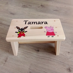 Fa sámli, fa gyerekszék, kis szék - ajándék  - baba - mama - keresztelő kellékek - keresztelőajándékok - Meska.hu