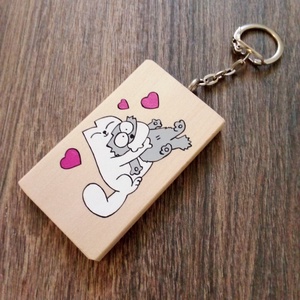 S'imons cat kulcstartó, névtábla, felirat - kulcstartó - otthon & életmód - papír, írószer - ajándékozás kellékei - ajándékkísérő - Meska.hu
