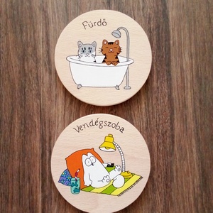 2 darabos ajtótábla, ajtó jelölő tábla,  névtábla szett  - Meska.hu