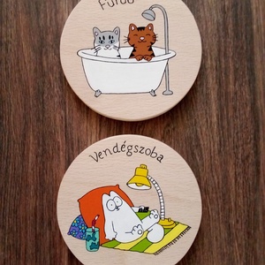2 darabos ajtótábla, ajtó jelölő tábla,  névtábla szett  - otthon & életmód - dekoráció - ajtó- és ablak dekoráció - ajtótábla - Meska.hu