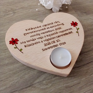 Szív alakú szülőköszöntő gyertyatartó - Szülőköszöntő - Meska.hu