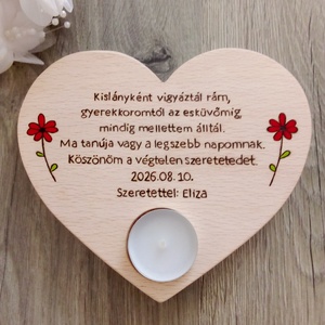 Szív alakú szülőköszöntő gyertyatartó - Szülőköszöntő - esküvő - emlék & ajándék - szülőköszöntő ajándék - Meska.hu