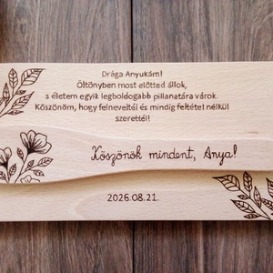 Szülőköszöntő fakanál,  köszönőajándék, esküvői ajándék - esküvő - emlék & ajándék - szülőköszöntő ajándék - Meska.hu