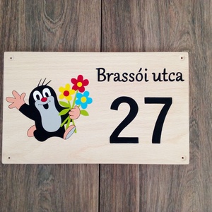 Házszám, házszámtábla, utcatábla- Kisvakond , házszám . - Meska.hu