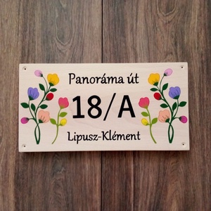 Házszám, házszámtábla, utcatábla- Virágos rét - házszám  - Meska.hu