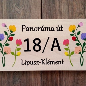 Házszám, házszámtábla, utcatábla- Virágos rét - házszám  - otthon & életmód - ház & kert - házszám - Meska.hu
