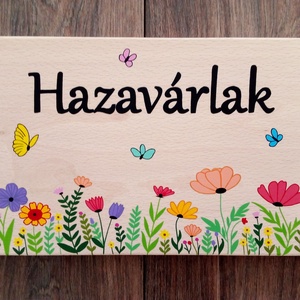 Házszám, házszámtábla, utcatábla- Virágos rét - házszám  - otthon & életmód - ház & kert - házszám - Meska.hu