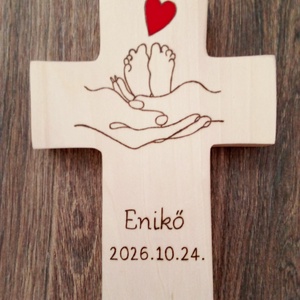 Keresztelő ajándék, fali kereszt, fa kereszt, kereszt, falikép - otthon & életmód - vallás - kereszt - Meska.hu