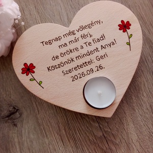 Szív alakú szülőköszöntő gyertyatartó - Szülőköszöntő - esküvő - emlék & ajándék - szülőköszöntő ajándék - Meska.hu