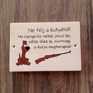 Vicces kutya harap tábla, kutya tábla, kutya névtábla - Meska.hu