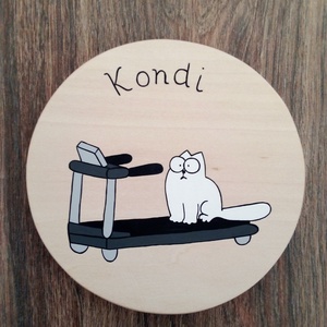 Simon's cat - Gardrób ajtójelölő tábla, ajtó jelölő tábla, ajtódísz, kopogtató - Meska.hu