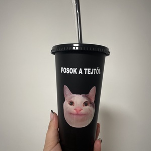 Szívószálas pohár vicces felirattal - otthon & életmód - konyhafelszerelés, tálalás - tálalás - pohár - Meska.hu