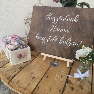 Egyedi feliratos fa tábla - Köszöntünk - otthon & életmód - dekoráció - kép & falikép - fából készült kép - Meska.hu