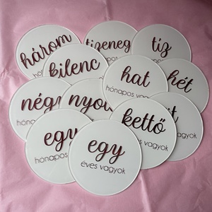 Plexi mérföldkő korongok babáknak  12 darabos szett, Otthon & Életmód, Babaszoba, gyerekszoba, Babaszoba dekoráció, , MESKA