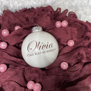 Karácsonyfadísz - karácsonyi gömb névvel - karácsony - karácsonyi lakásdekoráció - karácsonyfadíszek - Meska.hu