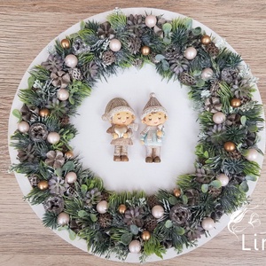 Téli ajtódísz, falidísz - karácsony - adventi díszek - adventi ajtódísz - Meska.hu