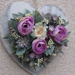 Szív alakú ajtódísz, falidísz fa alapon - otthon & életmód - dekoráció - ajtó- és ablak dekoráció - ajtódísz & kopogtató - Meska.hu