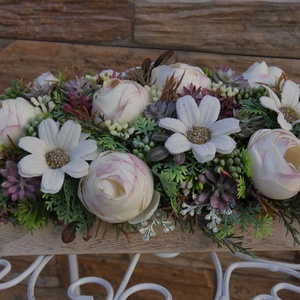 Asztaldísz hamvas fa ládában - otthon & életmód - dekoráció - asztal és polc dekoráció - asztaldísz - Meska.hu