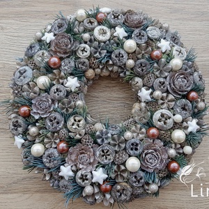 Téli ajtódísz - karácsony - adventi díszek - adventi ajtódísz - Meska.hu