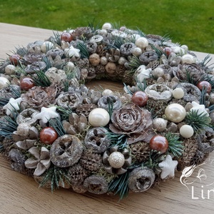 Téli ajtódísz - karácsony - adventi díszek - adventi ajtódísz - Meska.hu