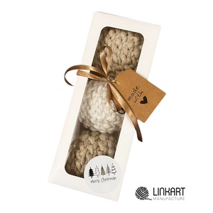 Horgolt karácsonyi gömbök díszdobozban - Meska.hu