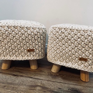 Horgolt puff - otthon & életmód - bútor - puff - Meska.hu