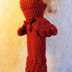 Horgolt bordó Barbie ruha - játék & sport - baba & babaház - barbie ruhák - Meska.hu