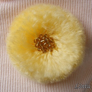 Pihe-puha sárga pitypang  kitűző (bross), Ékszer, Kitűző és Bross, Kitűző, Gyöngyfűzés, gyöngyhímzés, Horgolás, MESKA