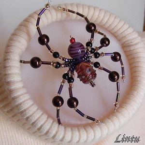 Lila pók (kitűző, bross) -  - Meska.hu