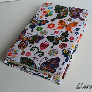 Textil könyvborító állítható szélességgel pillangós anyagból -  - Meska.hu