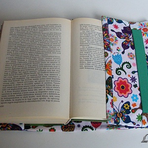 Textil könyvborító állítható szélességgel pillangós anyagból -  - Meska.hu