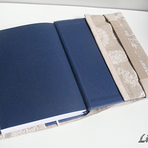 Textil könyv- vagy határidőnapló borító állítható szélességgel, SZÍVEK -  - Meska.hu