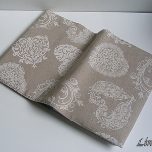 Textil könyv- vagy határidőnapló borító állítható szélességgel, SZÍVEK -  - Meska.hu