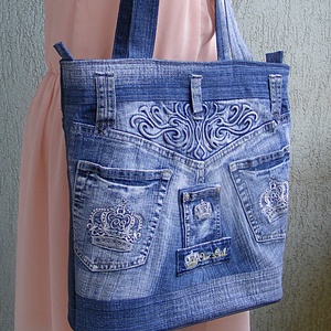 Nagy pakolós farmer táska  - táska & tok - kézitáska & válltáska - nagy pakolós táska - Meska.hu