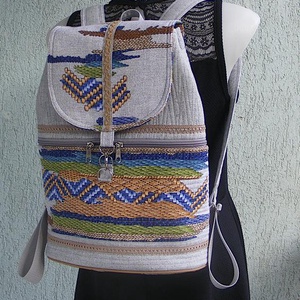 Szőttes textil hátizsák  - táska & tok - hátizsák - hátizsák - Meska.hu